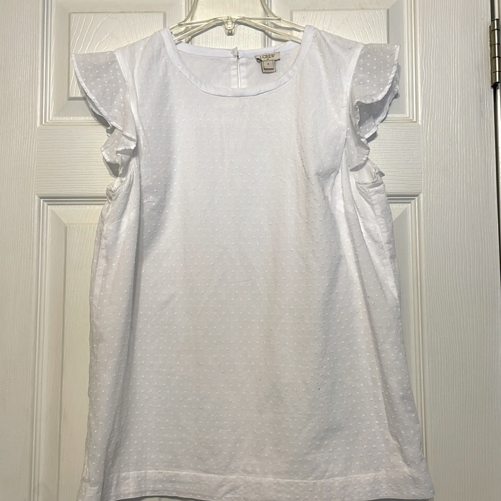 J.Crew Short Sleeve Summer White Top - size 4